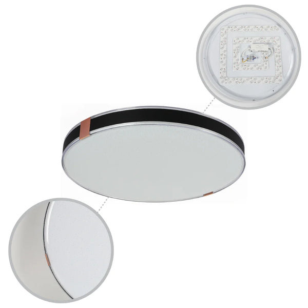 Modern Flush Ceiling Lights with Black Frame and Bronze/Copper Accents