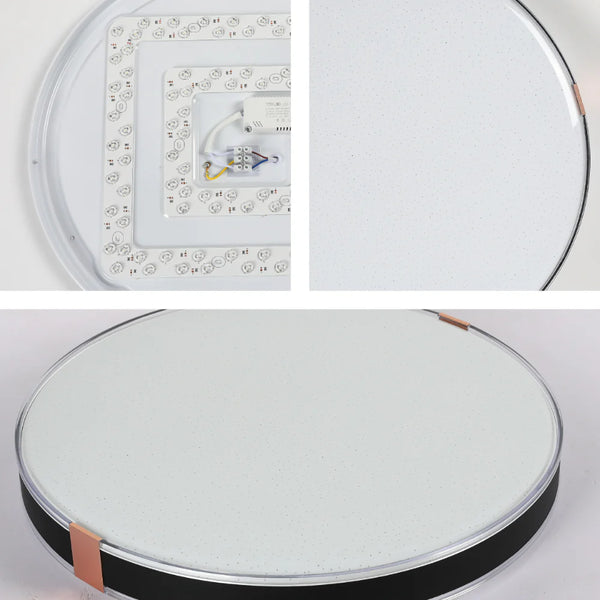 Modern Flush Ceiling Lights with Black Frame and Bronze/Copper Accents