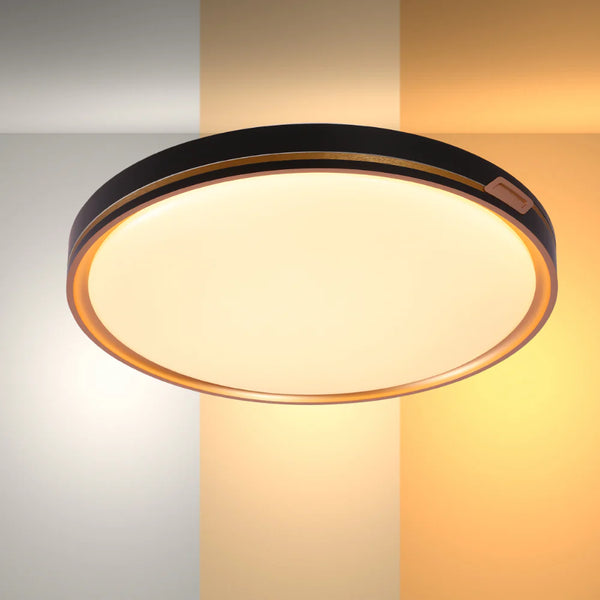 Modern Flush Ceiling Lights with Black Frame and Bronze/Copper Accents