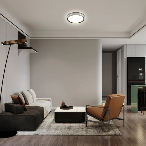 Modern Flush Mount Ceiling Light with Decorative Ring Accent