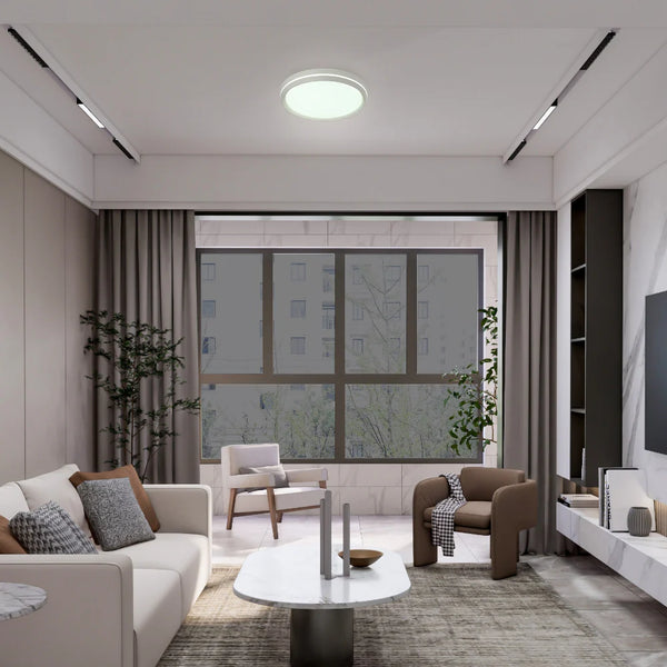 Modern Flush Mount Ceiling Light with Decorative Ring Accent