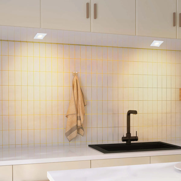 Square Recessed GU10 Downlight - 94mm, Dimmable, Aluminium Frame