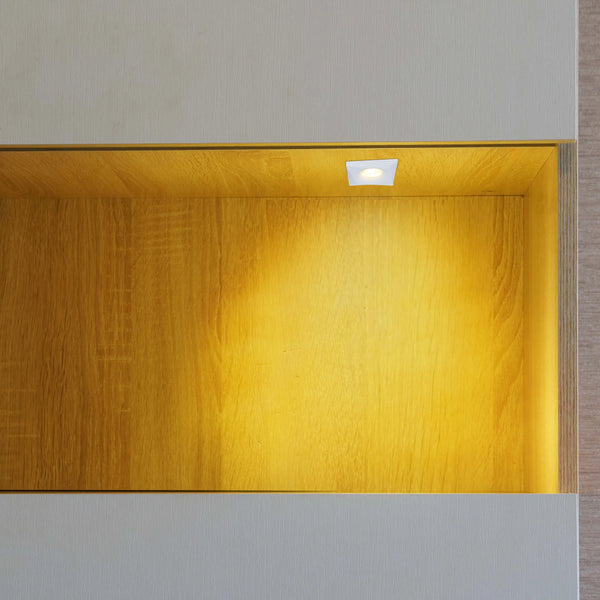Square Recessed GU10 Downlight - 94mm, Dimmable, Aluminium Frame