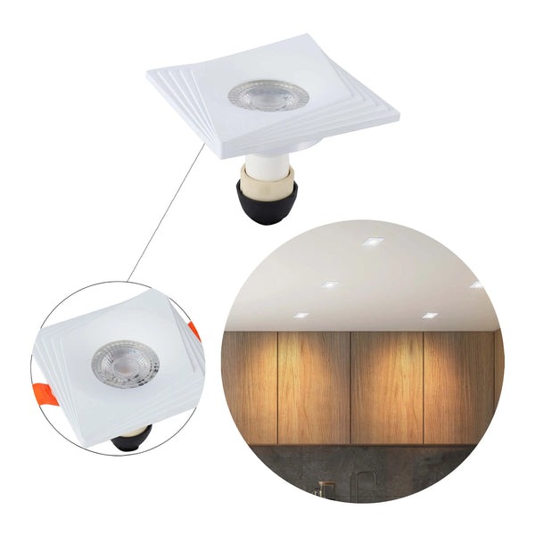 Square Recessed GU10 Downlight - 94mm, Dimmable, Aluminium Frame