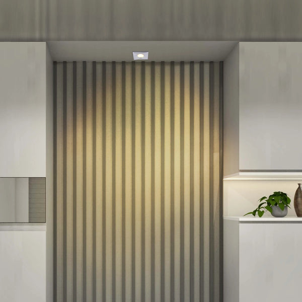 Square Recessed GU10 Downlight - 94mm, Dimmable, Aluminium Frame