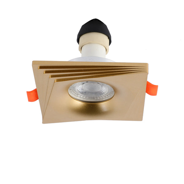 Square Recessed GU10 Downlight - 94mm, Dimmable, Aluminium Frame