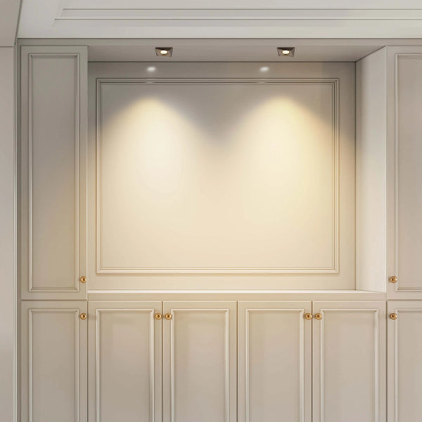 Square Recessed GU10 Downlight - 94mm, Dimmable, Aluminium Frame