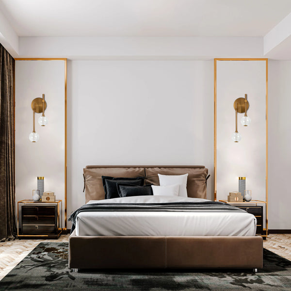 Integrated LED Modern Gold Wall Light - Single & Double Globe