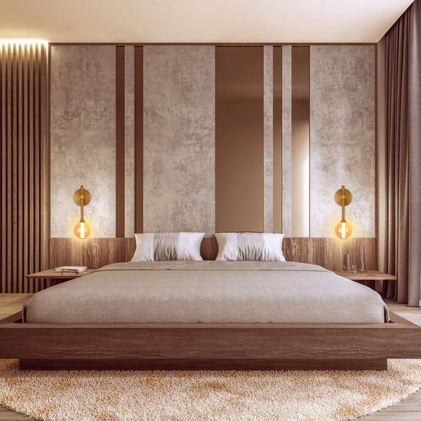 Integrated LED Modern Gold Wall Light - Single & Double Globe