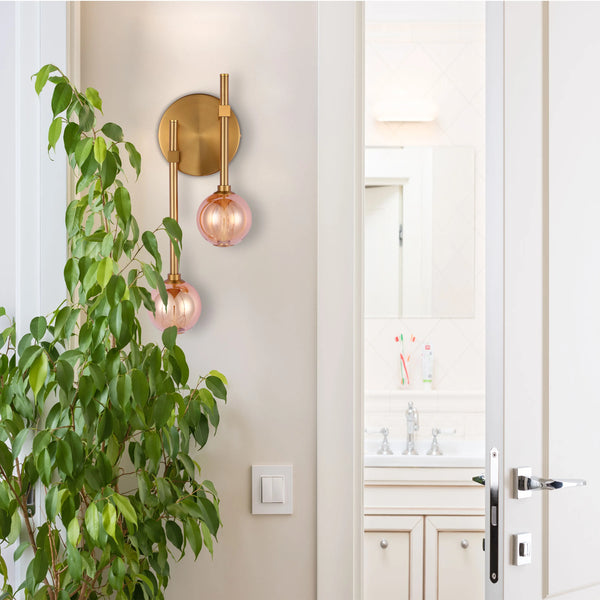 Integrated LED Modern Gold Wall Light - Single & Double Globe