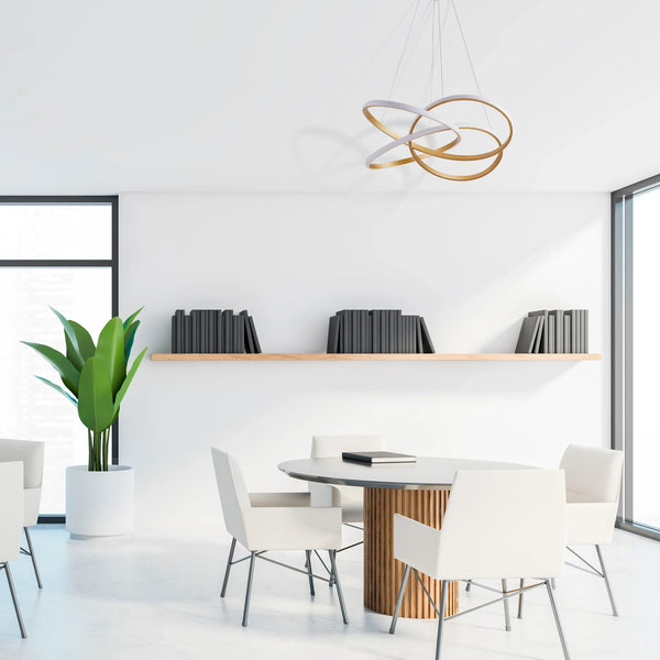 Modern LED Pendant Lights – Interlocking Rings, Wave & Tiered Designs