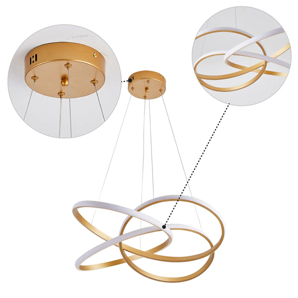 Modern LED Pendant Lights – Interlocking Rings, Wave & Tiered Designs