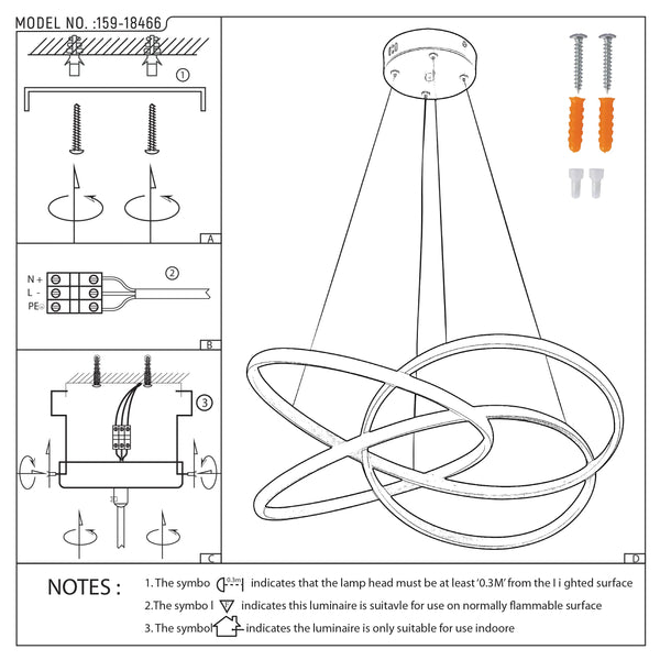 Modern LED Pendant Lights – Interlocking Rings, Wave & Tiered Designs