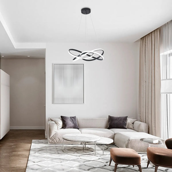 Modern LED Pendant Lights – Interlocking Rings, Wave & Tiered Designs