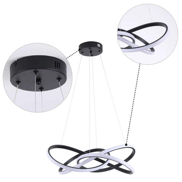Modern LED Pendant Lights – Interlocking Rings, Wave & Tiered Designs