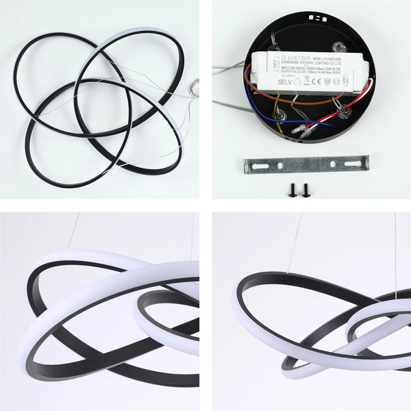 Modern LED Pendant Lights – Interlocking Rings, Wave & Tiered Designs