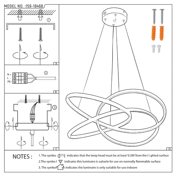 Modern LED Pendant Lights – Interlocking Rings, Wave & Tiered Designs
