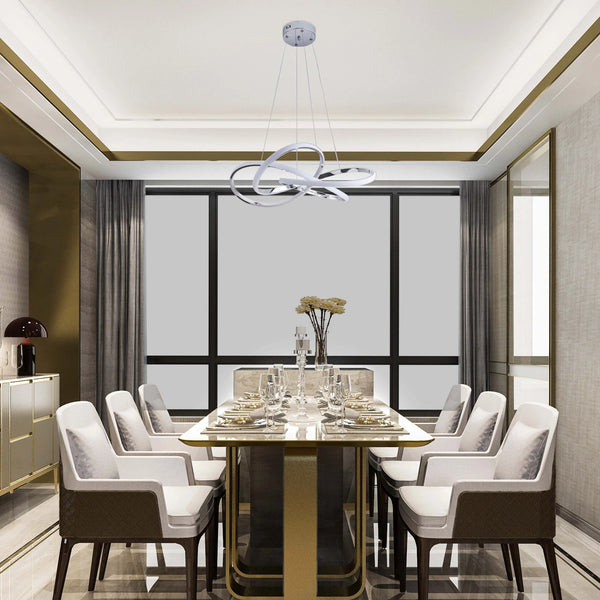 Modern LED Pendant Lights – Interlocking Rings, Wave & Tiered Designs