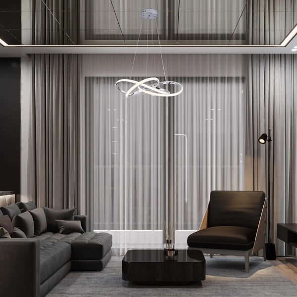 Modern LED Pendant Lights – Interlocking Rings, Wave & Tiered Designs