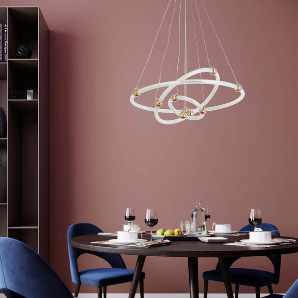Modern LED Pendant Lights – Interlocking Rings, Wave & Tiered Designs