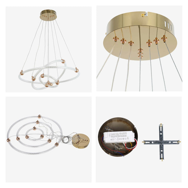 Modern LED Pendant Lights – Interlocking Rings, Wave & Tiered Designs