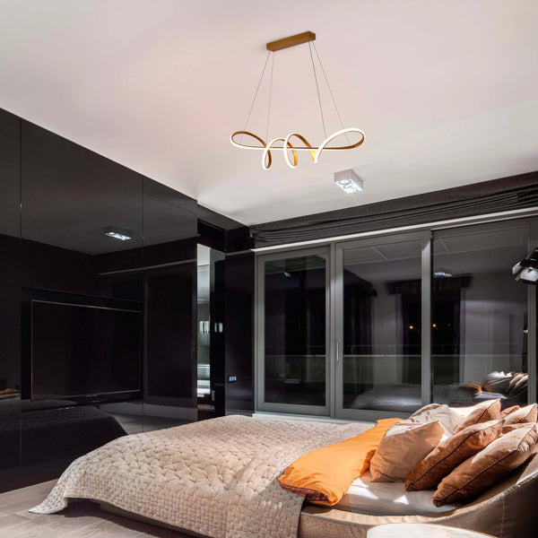Modern LED Pendant Lights – Interlocking Rings, Wave & Tiered Designs