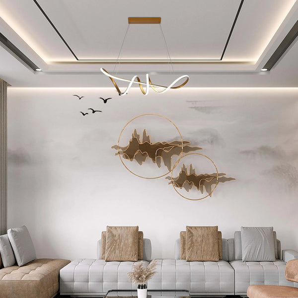 Modern LED Pendant Lights – Interlocking Rings, Wave & Tiered Designs