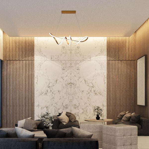 Modern LED Pendant Lights – Interlocking Rings, Wave & Tiered Designs