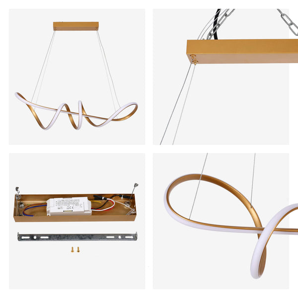 Modern LED Pendant Lights – Interlocking Rings, Wave & Tiered Designs