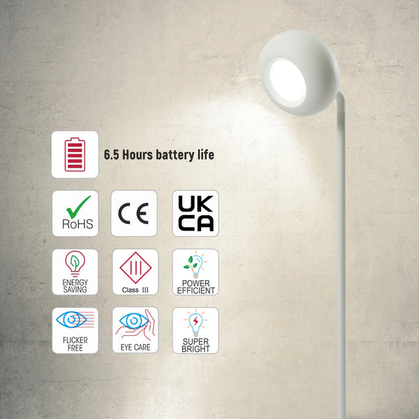 Modern Minimalist Bedside Detachable LED Desk Lamp Rechargeable Portable White TEKLED