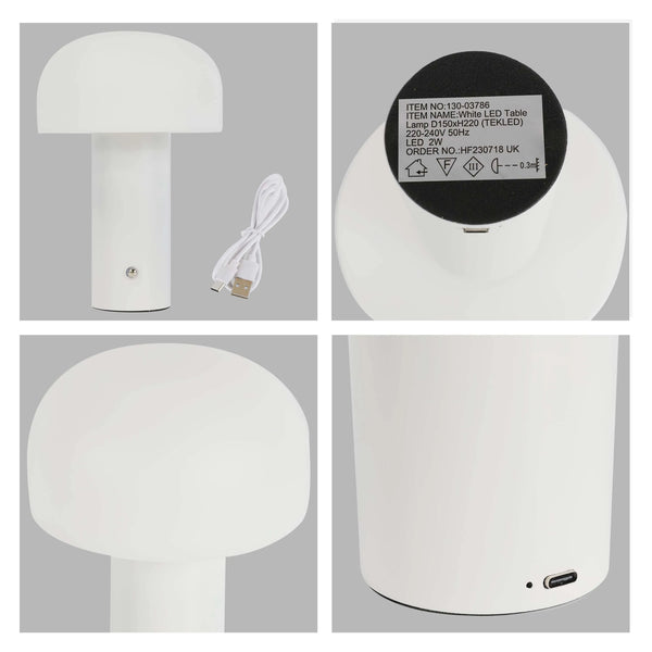 Modern Mushroom Rechargeable LED Table Lamp | Bedside Lamp