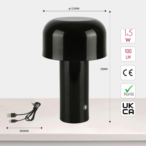 Modern Mushroom Rechargeable LED Table Lamp | Bedside Lamp