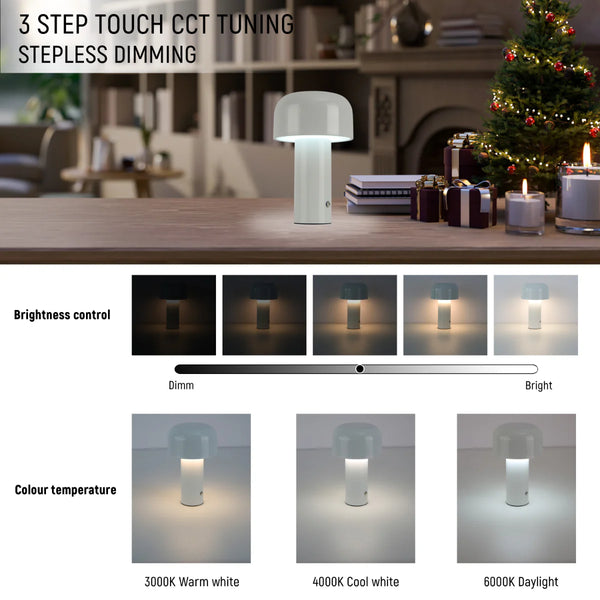 Modern Mushroom Rechargeable LED Table Lamp | Bedside Lamp