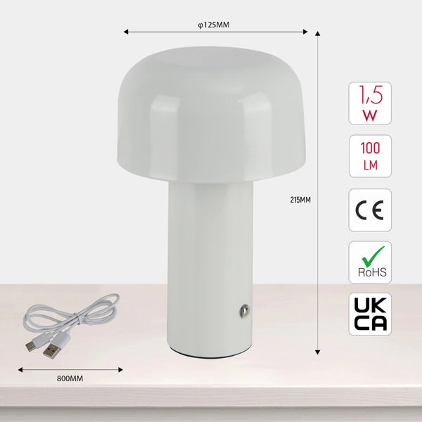 Modern Mushroom Rechargeable LED Table Lamp | Bedside Lamp