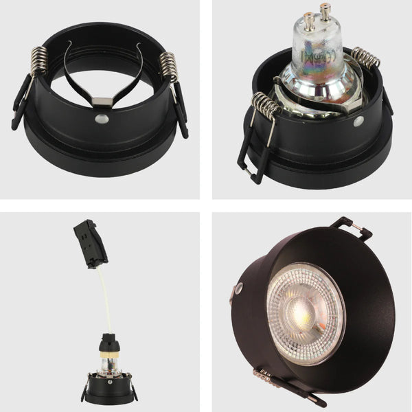 Modern Recessed GU10 Fixed Downlight with Low UGR Aluminium Design
