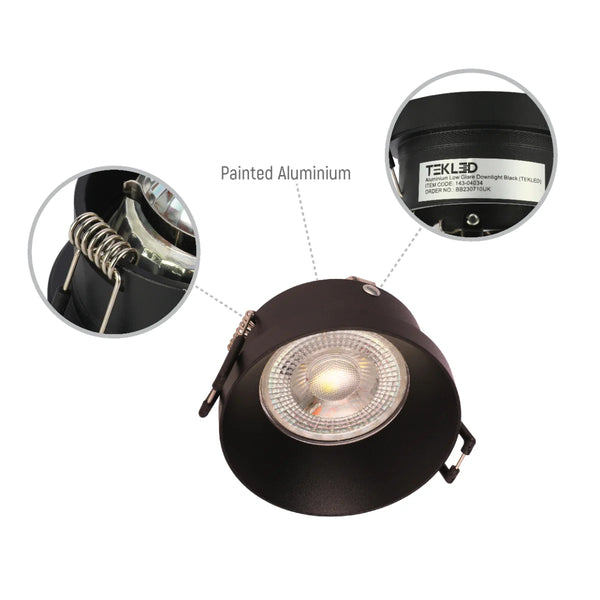 Modern Recessed GU10 Fixed Downlight with Low UGR Aluminium Design