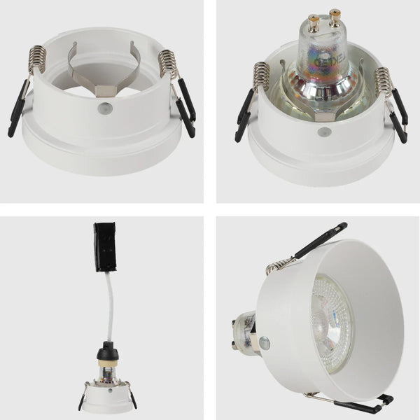 Modern Recessed GU10 Fixed Downlight with Low UGR Aluminium Design