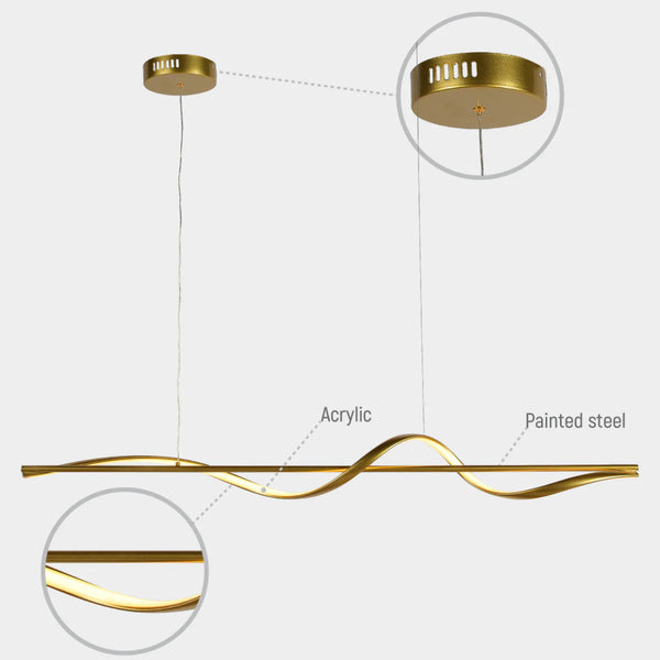 Modern Sleek Infinity Wave LED Pendant Light
