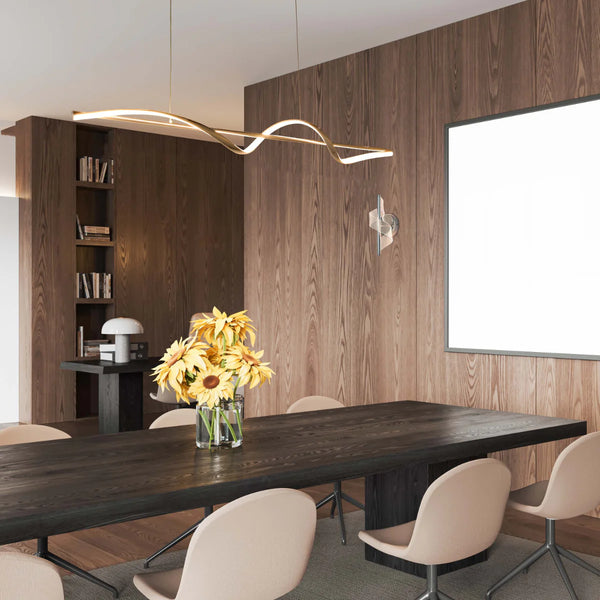 Modern Sleek Infinity Wave LED Pendant Light