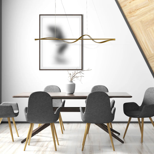 Modern Sleek Infinity Wave LED Pendant Light