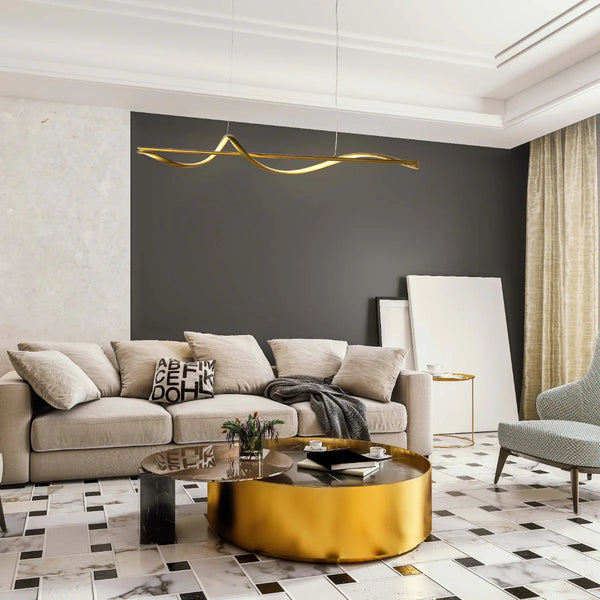 Modern Sleek Infinity Wave LED Pendant Light