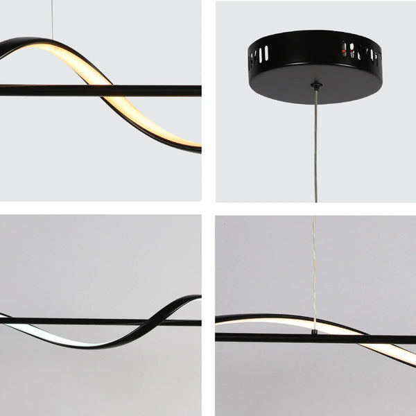 Modern Sleek Infinity Wave LED Pendant Light