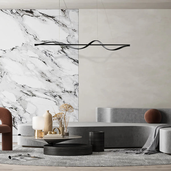 Modern Sleek Infinity Wave LED Pendant Light