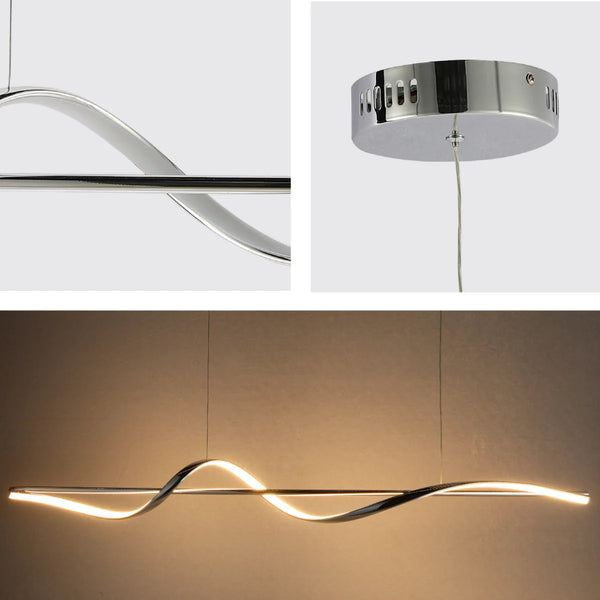 Modern Sleek Infinity Wave LED Pendant Light