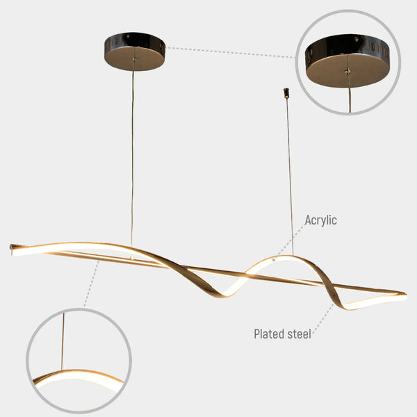 Modern Sleek Infinity Wave LED Pendant Light