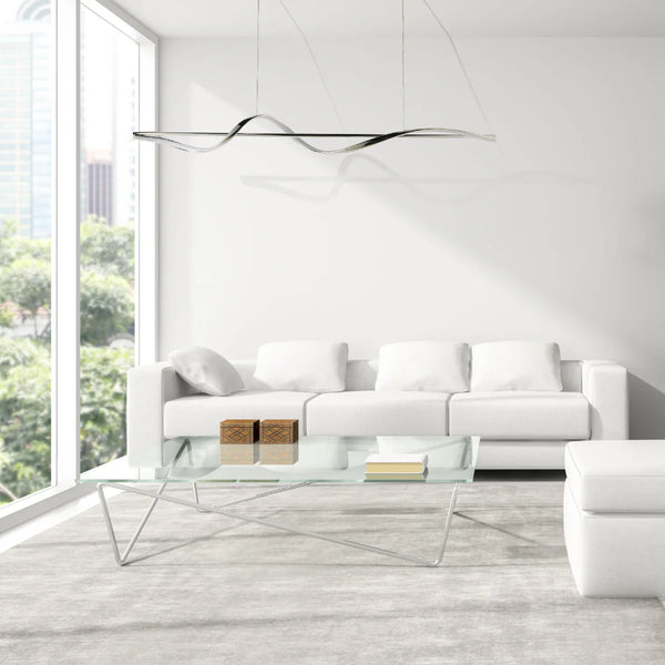 Modern Sleek Infinity Wave LED Pendant Light