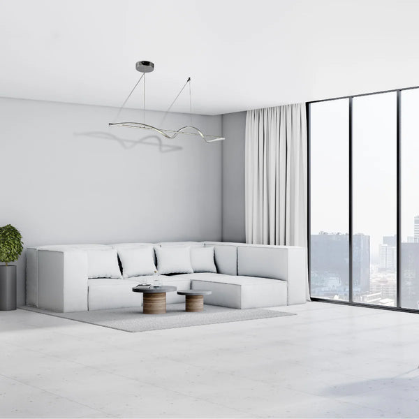 Modern Sleek Infinity Wave LED Pendant Light