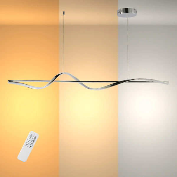 Modern Sleek Infinity Wave LED Pendant Light