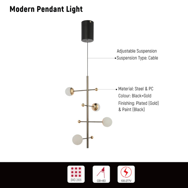 Modern Spacious Chandelier Ceiling Light Gold