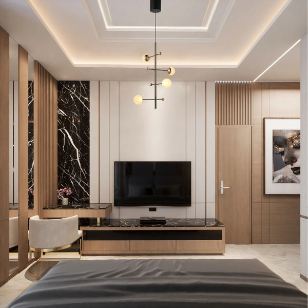 Modern Spacious Chandelier Ceiling Light Gold